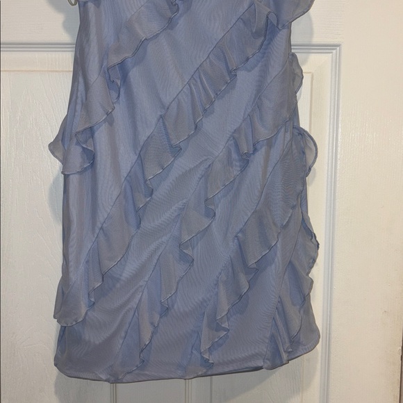 Tatiana Bandeau Ruffle Detail Mini Dress in Blue - Picture 3 of 10